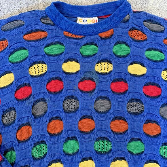 Rare VINTAGE COOGI Australia Bubble Dot 3D Textured Knit Sweater M – Some Flaws - Picture 5 of 16